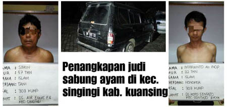  Judi Sabung Ayam di Kuansing, 37 Sepeda Motor Diangkut Polisi